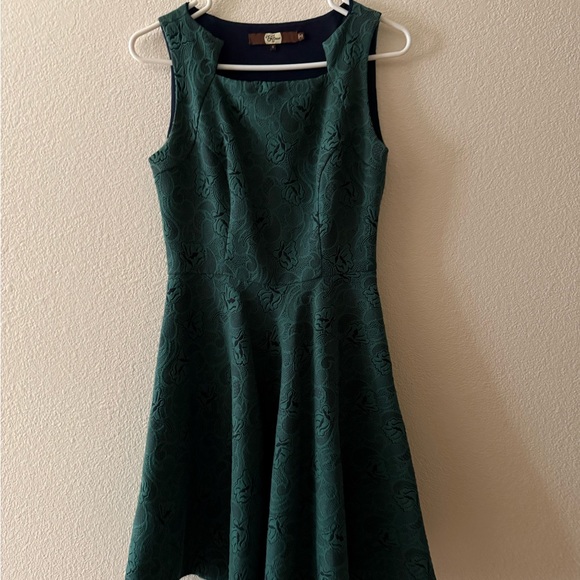 Eva Franco Dresses & Skirts - Anthropology Chic Eva Franco Forest Green Textured Mini Dress